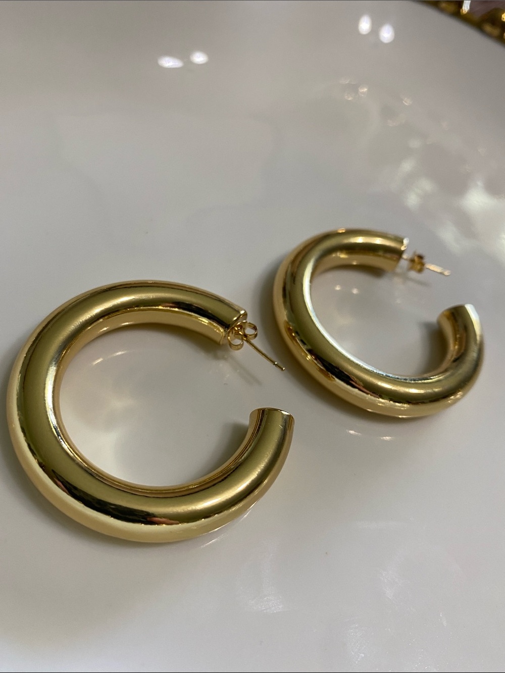 Chunky Gold Plated Hoops